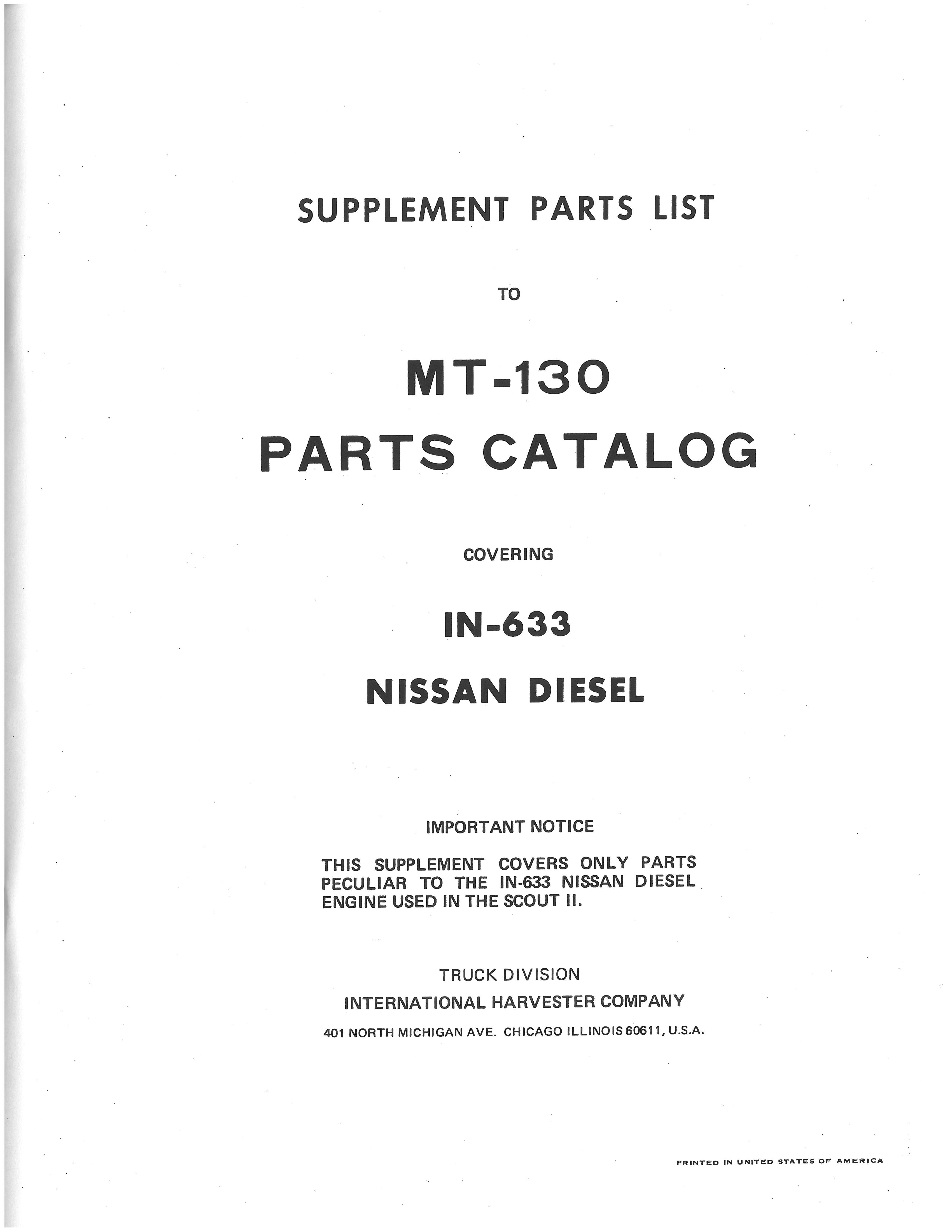 BB-MT-130Supp Binder Books IH MANUALS & DECALS