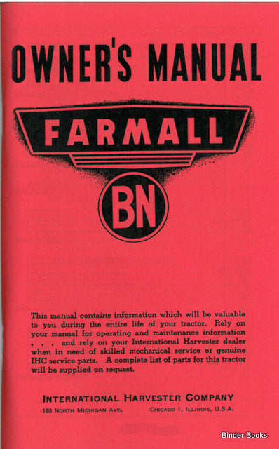 BB-1004046 Binder Books IH MANUALS & DECALS