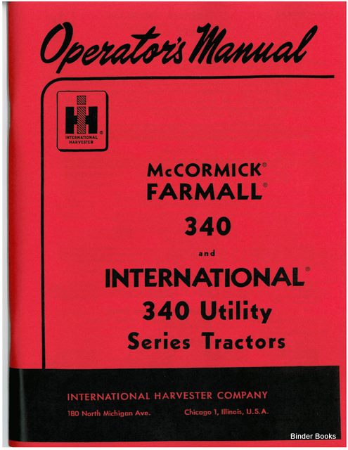 BB-1014185 Binder Books IH MANUALS & DECALS