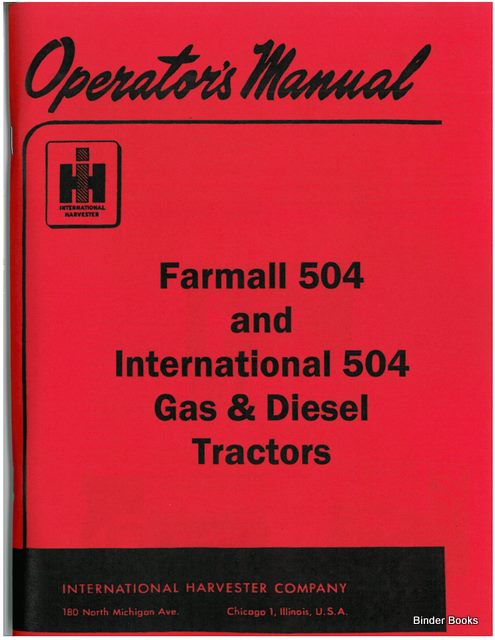 BB-1014497 Binder Books IH MANUALS & DECALS