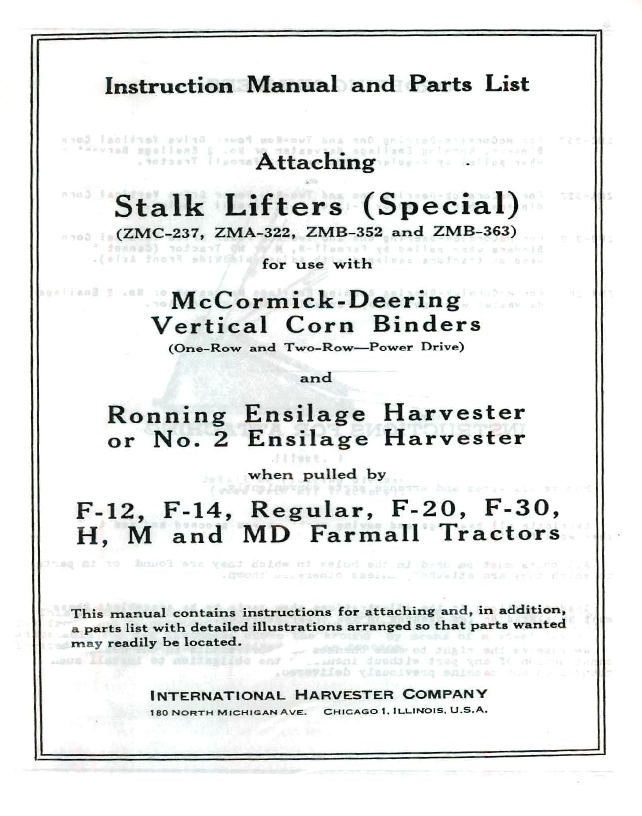 BB-1005656 Binder Books IH MANUALS & DECALS