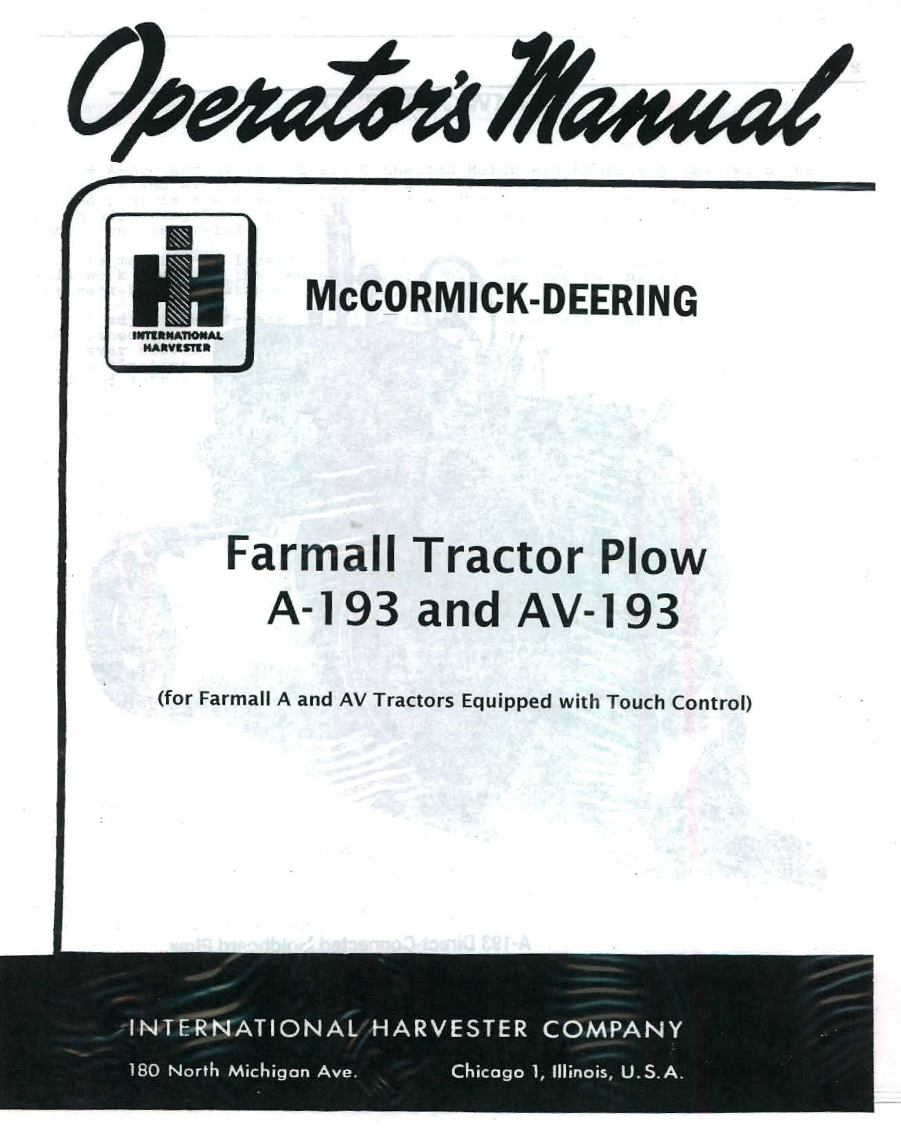 BB-1005943 Binder Books IH MANUALS & DECALS