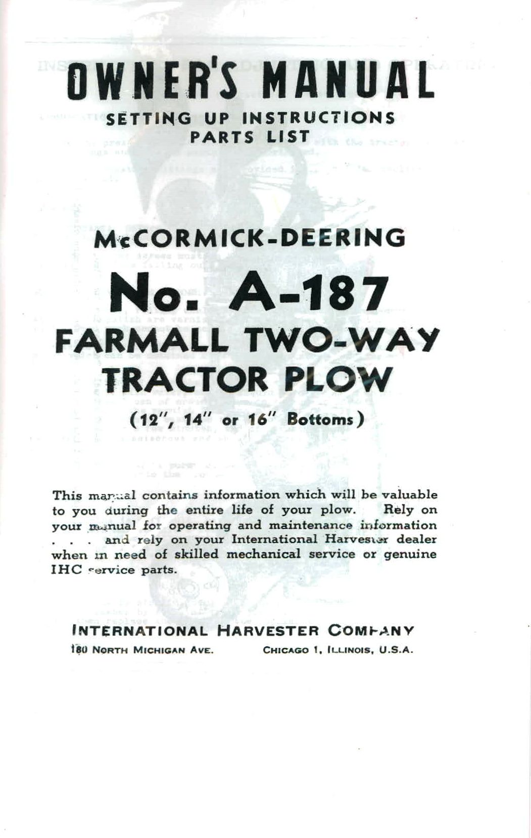 BB-1006571 Binder Books IH MANUALS & DECALS