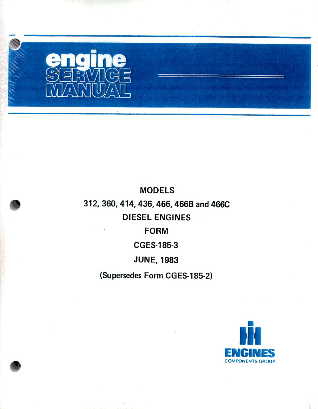 BB-CGES-185-3 Binder Books IH MANUALS & DECALS