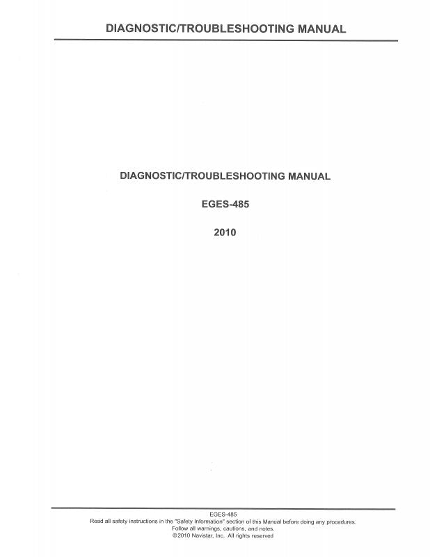Diagnostics Troubleshooting Manual for MaxxForce® 7 For International Brand Trucks