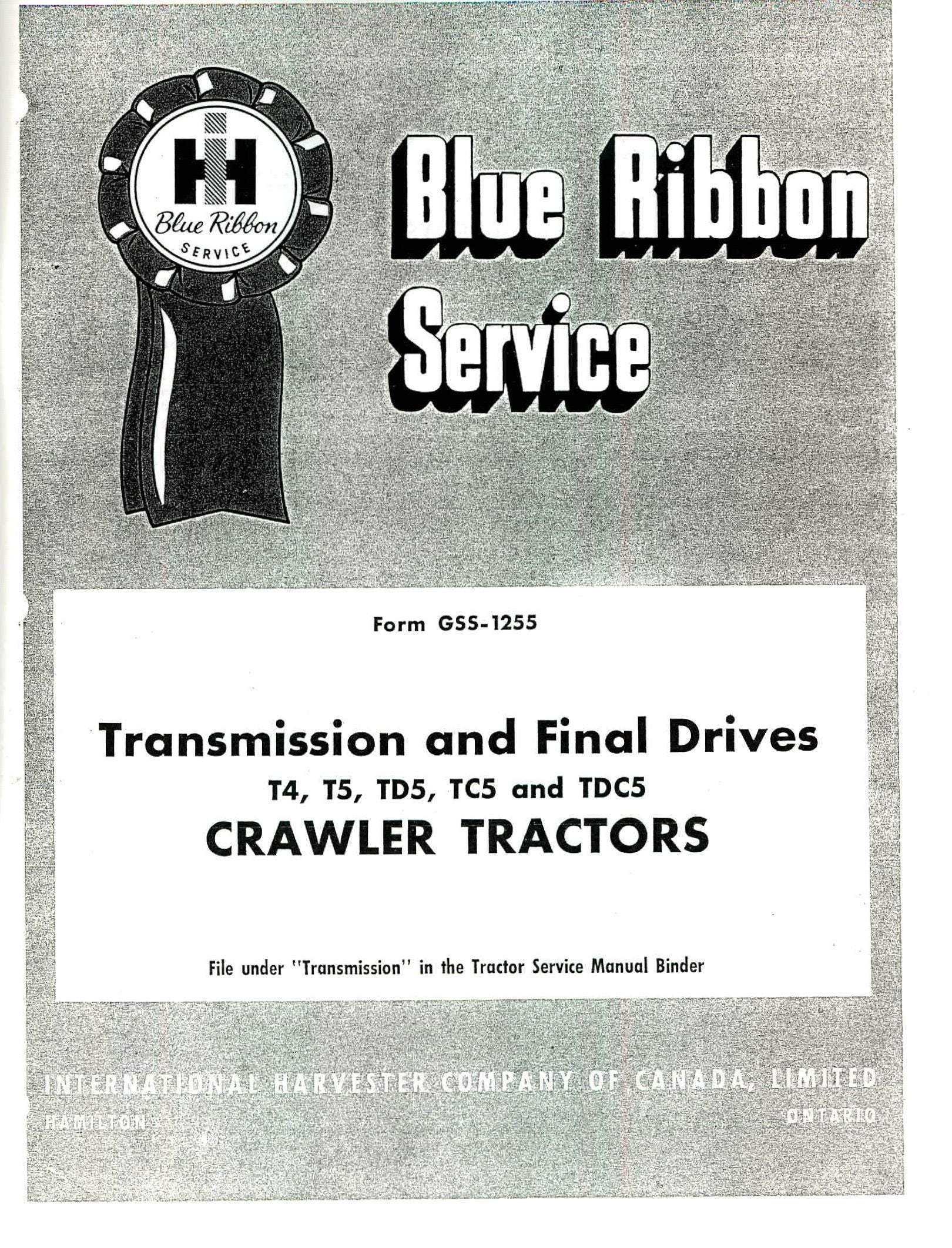 BB-GSS-1255 Binder Books IH MANUALS & DECALS