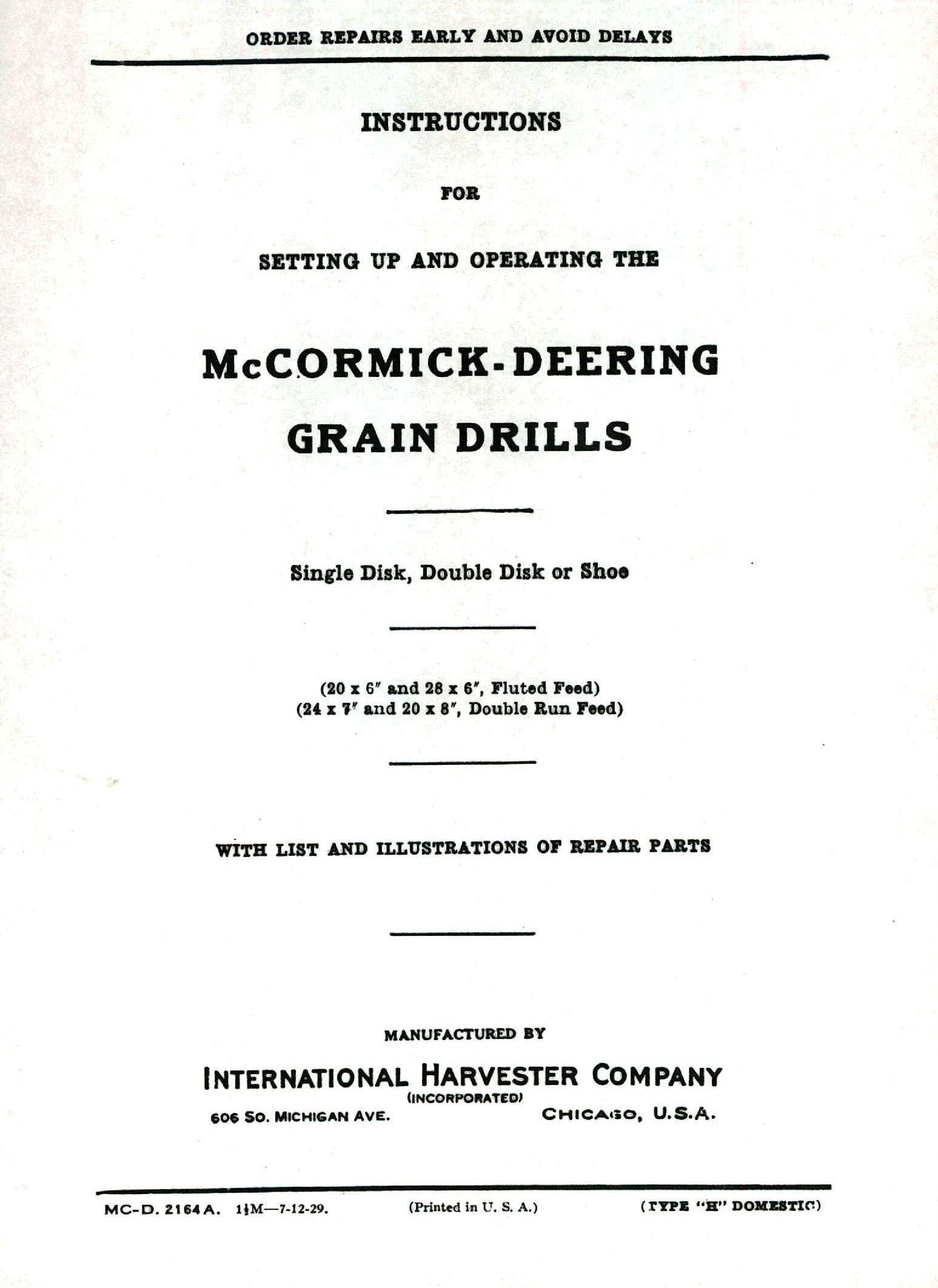 BB-MCD-2164 Binder Books IH MANUALS & DECALS