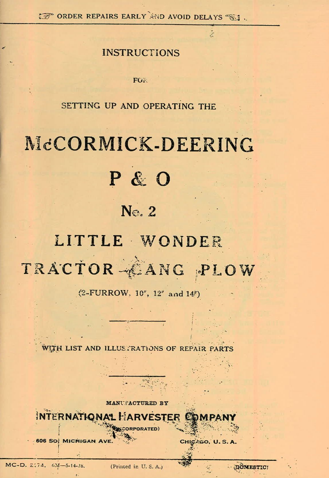 BB-MCD-2174 Binder Books IH MANUALS & DECALS
