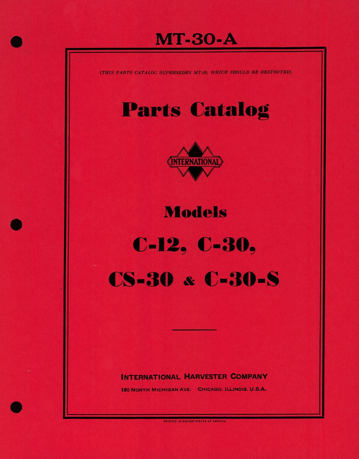 BB-MT-30A Binder Books IH MANUALS & DECALS
