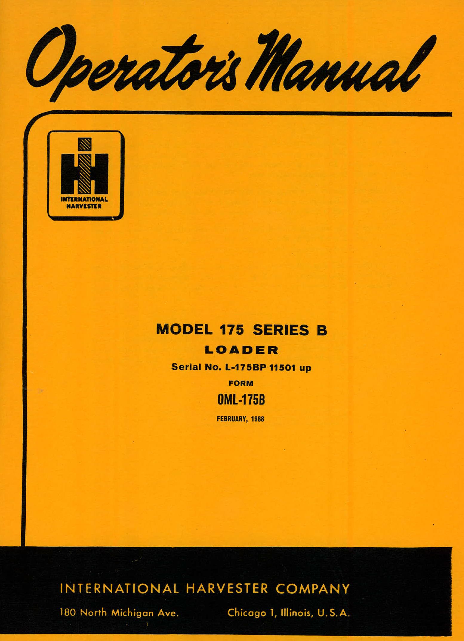 BB-OM_L-175B-2 Binder Books IH MANUALS & DECALS