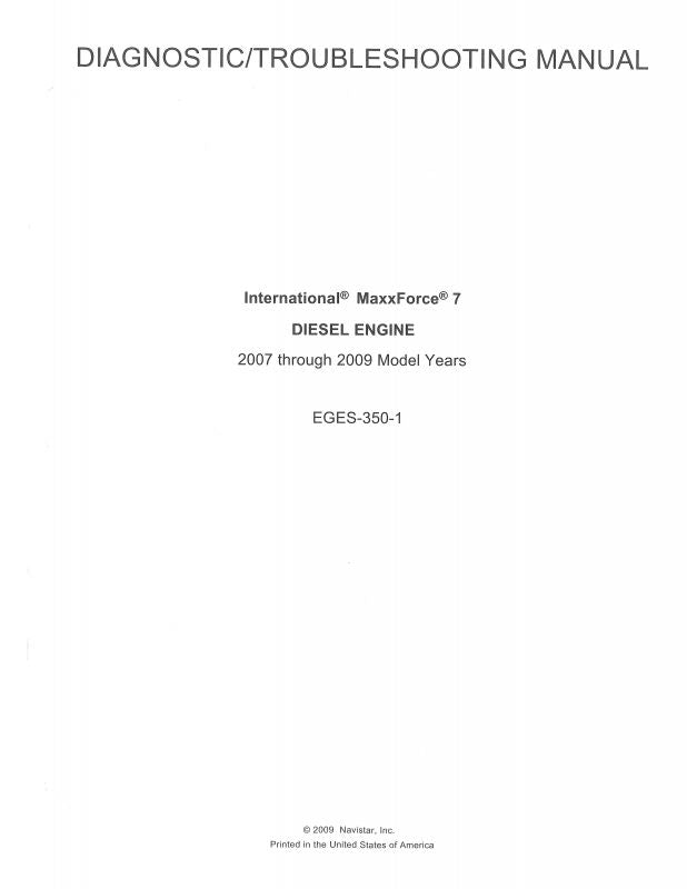 Diagnostic Manual for MaxxForce® 7 International Brand Trucks