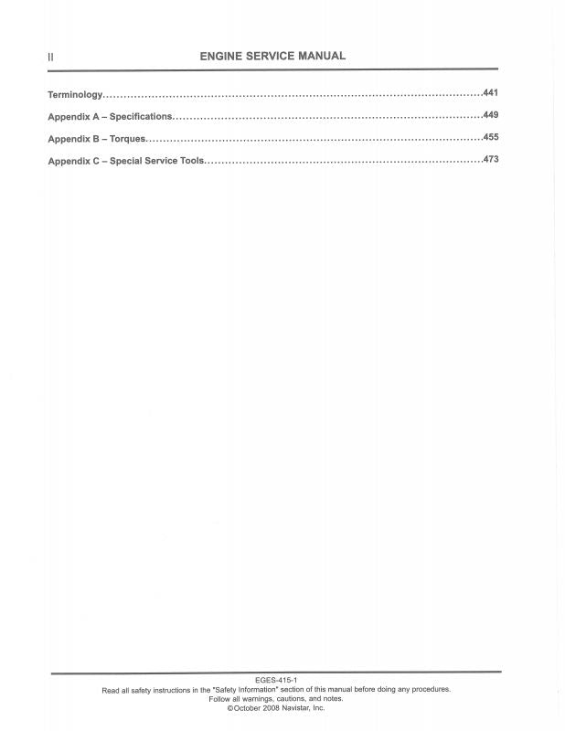 Engine Service Manual for International® MaxxForce™ 11 and 13 DIESEL ENGINE