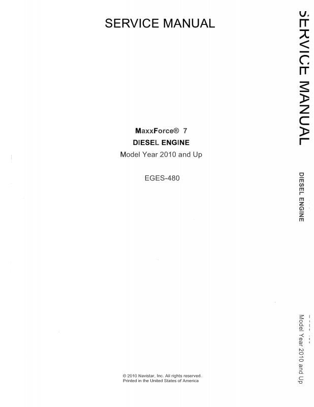 Engine Service Manual for MaxxForce® 7  DIESEL ENGINE