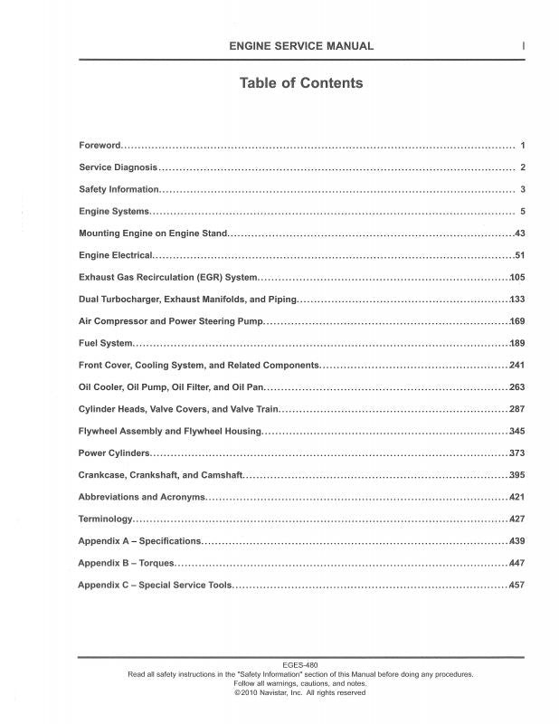 Engine Service Manual for MaxxForce® 7  DIESEL ENGINE