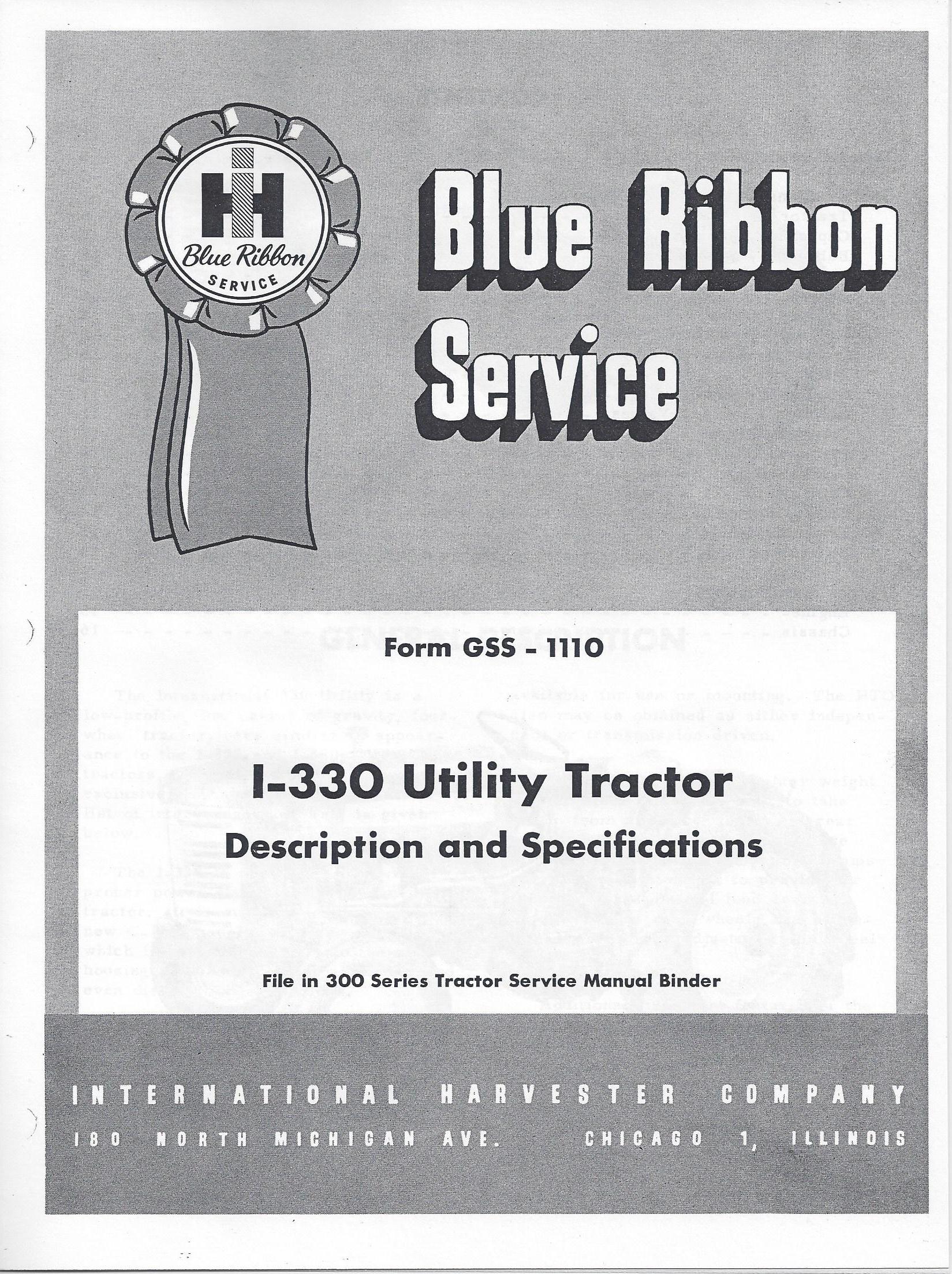 BB-GSS-1110 Binder Books IH MANUALS & DECALS