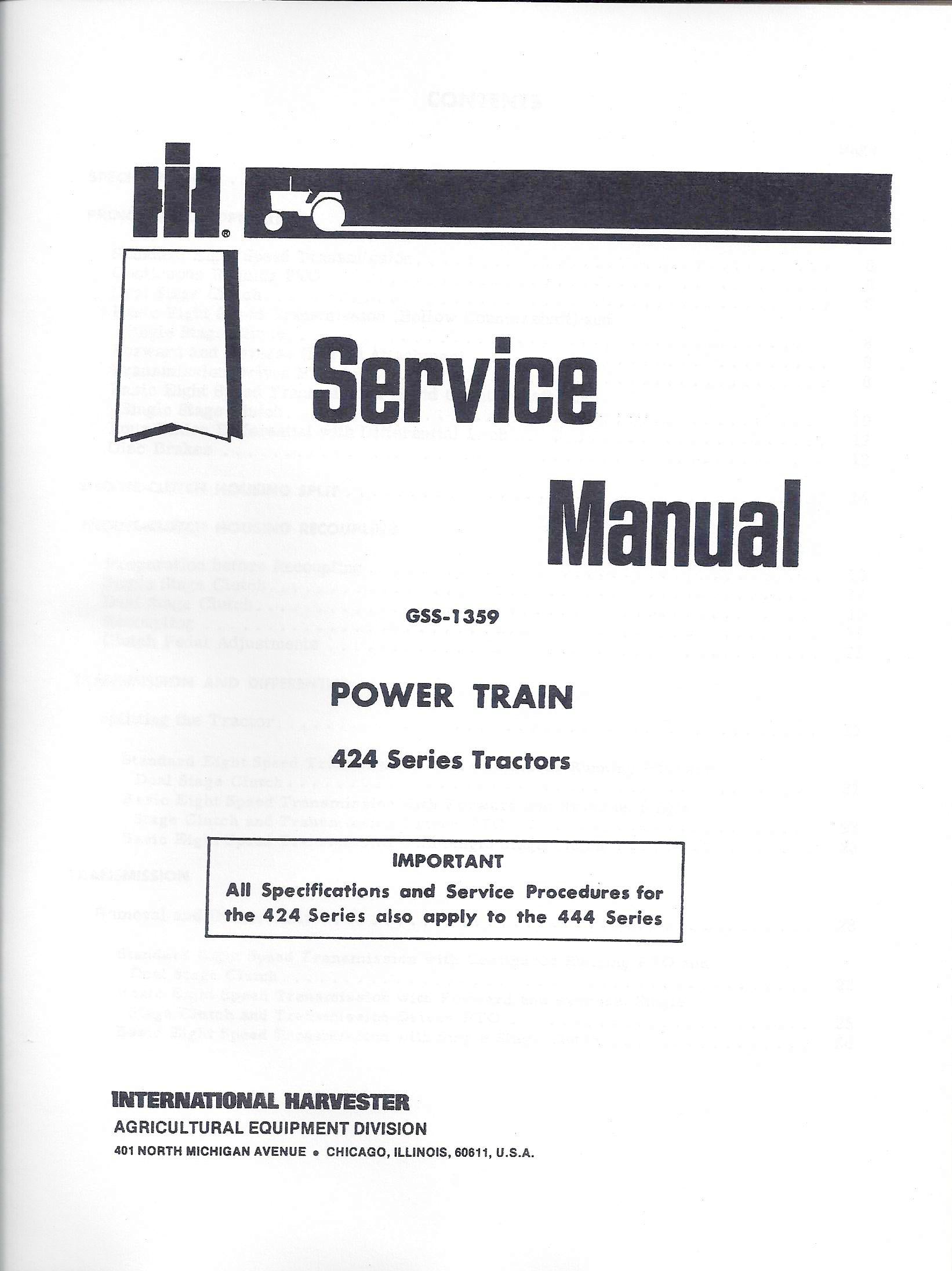 BB-GSS-1359 Binder Books IH MANUALS & DECALS