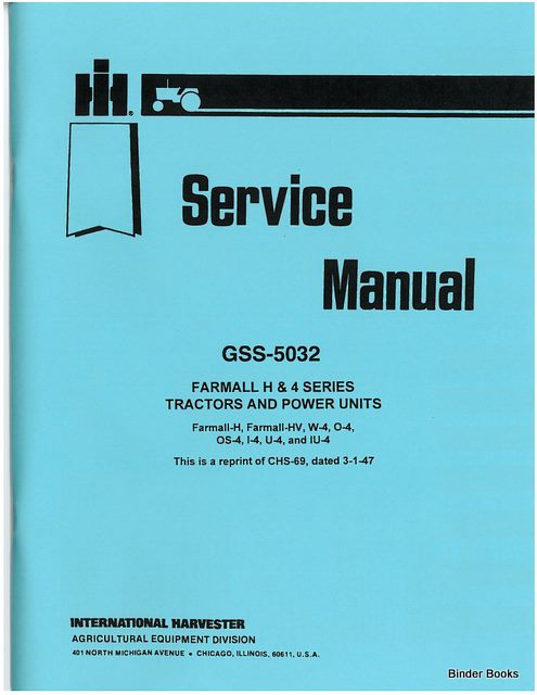 BB-GSS-5032 Binder Books IH MANUALS & DECALS