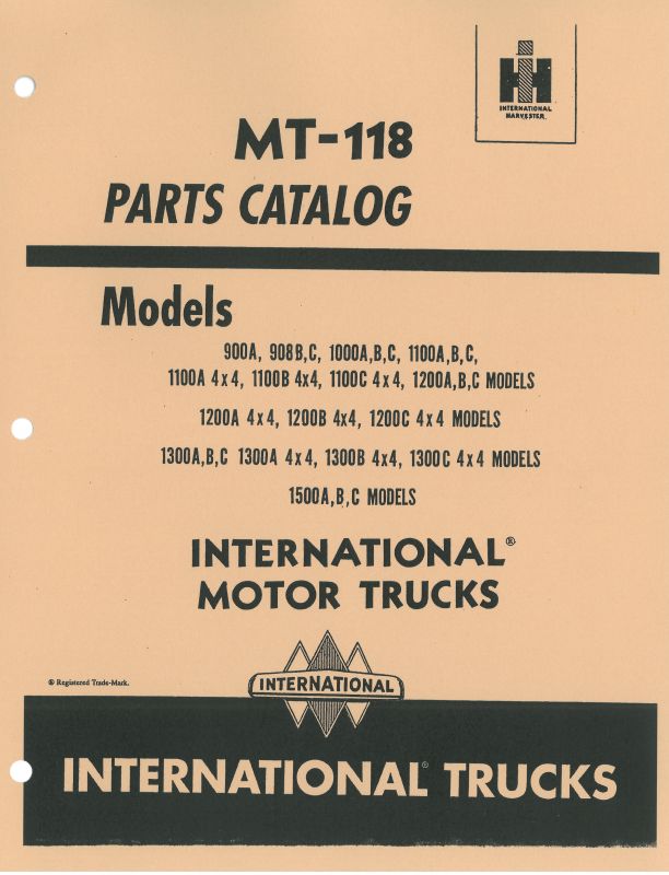 Parts Catalog for 1966-1968 International 900-1500 A, B &amp; C Models