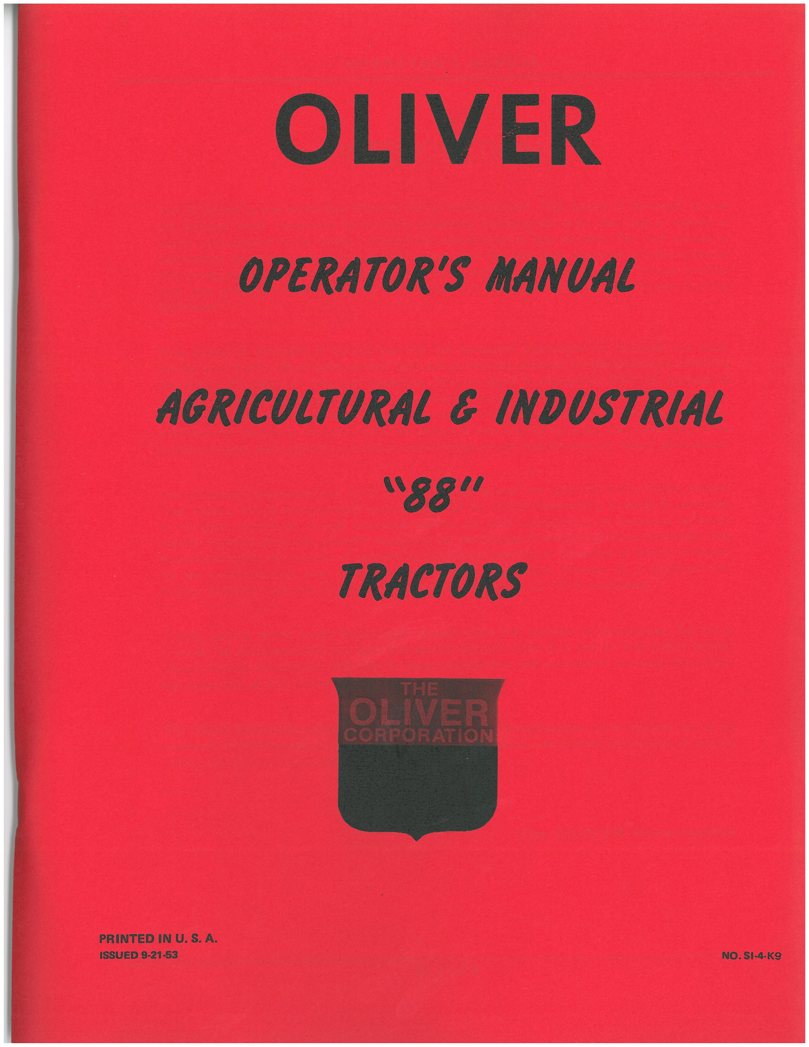 BB-OL-OM-88 Binder Books IH MANUALS & DECALS