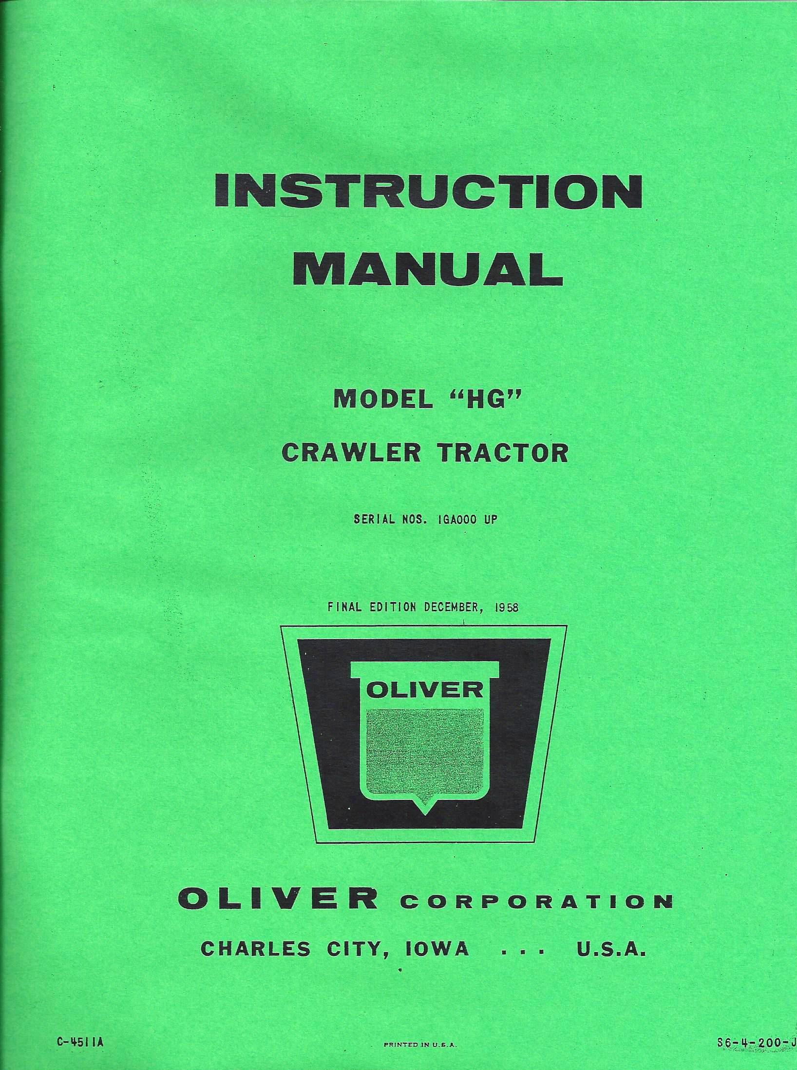 BB-OL-OM-HG Binder Books IH MANUALS & DECALS