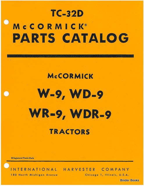 BB-TC-32D Binder Books IH MANUALS & DECALS