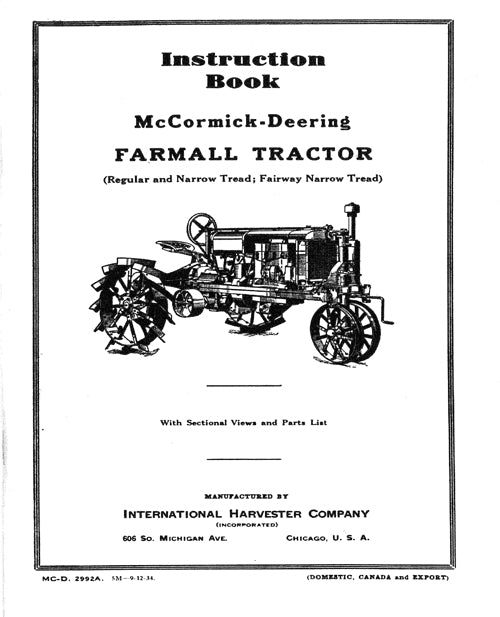 BB-MCD-2992A Binder Books IH MANUALS & DECALS