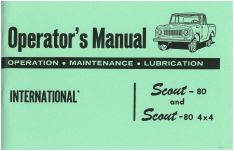 Operator's Manual for 1961-1965 Scout 80 4X2 & 4X4 Models
