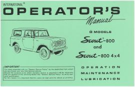 Operator's Manual for 1965-1968 Scout 800 4X2 & 4X4 Models