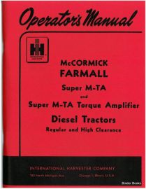 Operators Manual for McCormick Farmall Super M-TA Diesel Tractor