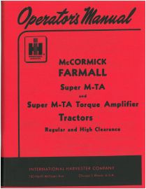 Operators Manual for McCormick Farmall Super M-TA Tractor
