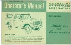 Operator's Manual for 1970-71 Scout 800B 4X2 and 4X4