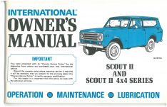 Owner's Manual for 1971 Scout II 4X2 and 4X4