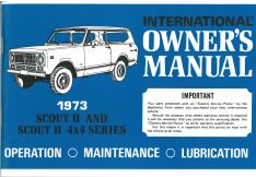 Owner's Manual for 1973 Scout II 4X2 and 4X4