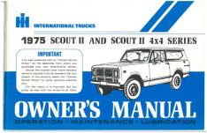 Owner's Manual for 1975 Scout II 4X2 and 4X4
