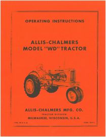 Operators Manual for Allis-Chalmers Model WD Tractor