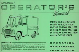 Operator's Manual for 1965 to 1971 Metro & Metro-Mite Models M700 to M1200