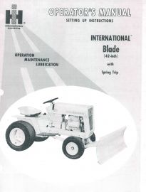Operators Manual for International 42" Front Mounted Blade w/ Spring Trip for Cub Cadet 70 & 100