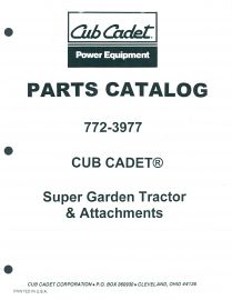 Parts Catalog for Cub Cadet Super Garden Tractors and Attachments