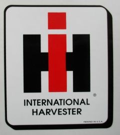 IH International Harvester Logo Decal 2.75" x 3" w/ Shaded Border
