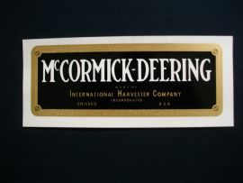 McCormick-Deering Decal 2.5" x 12.5" - Black & Gold