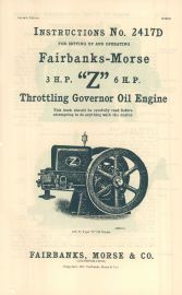Instructions for Setting Up & Operating Fairbanks Morse 3 & 6 HP "Z" Throttle Governor Oil Engine