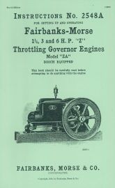Instructions for Setting Up & Operating Fairbanks Morse 1.5, 3 & 6 HP "Z" Throttling Governor Engine