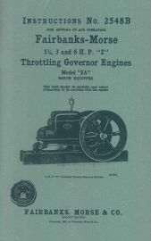 Fairbanks Morse Type Z ZC 6 8hp Gas Engine Book Manual Hit Miss 2849A Motor Oil 