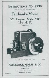 Instructions for Installing and Operating Fairbanks Morse 1.5 HP Style D Engine