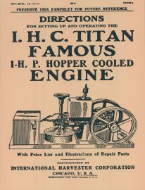 IHC Tom Thumb Engine Manual 1 HP Air Cooled 