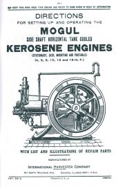 Directions for Setting Up & Operating Mogul Side Shaft Horizontal Tank Cooled Kerosene Engine