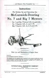 Instructions for Setting Up and Operating the McCormick-Deering No. 7 & Big 7 Mowers