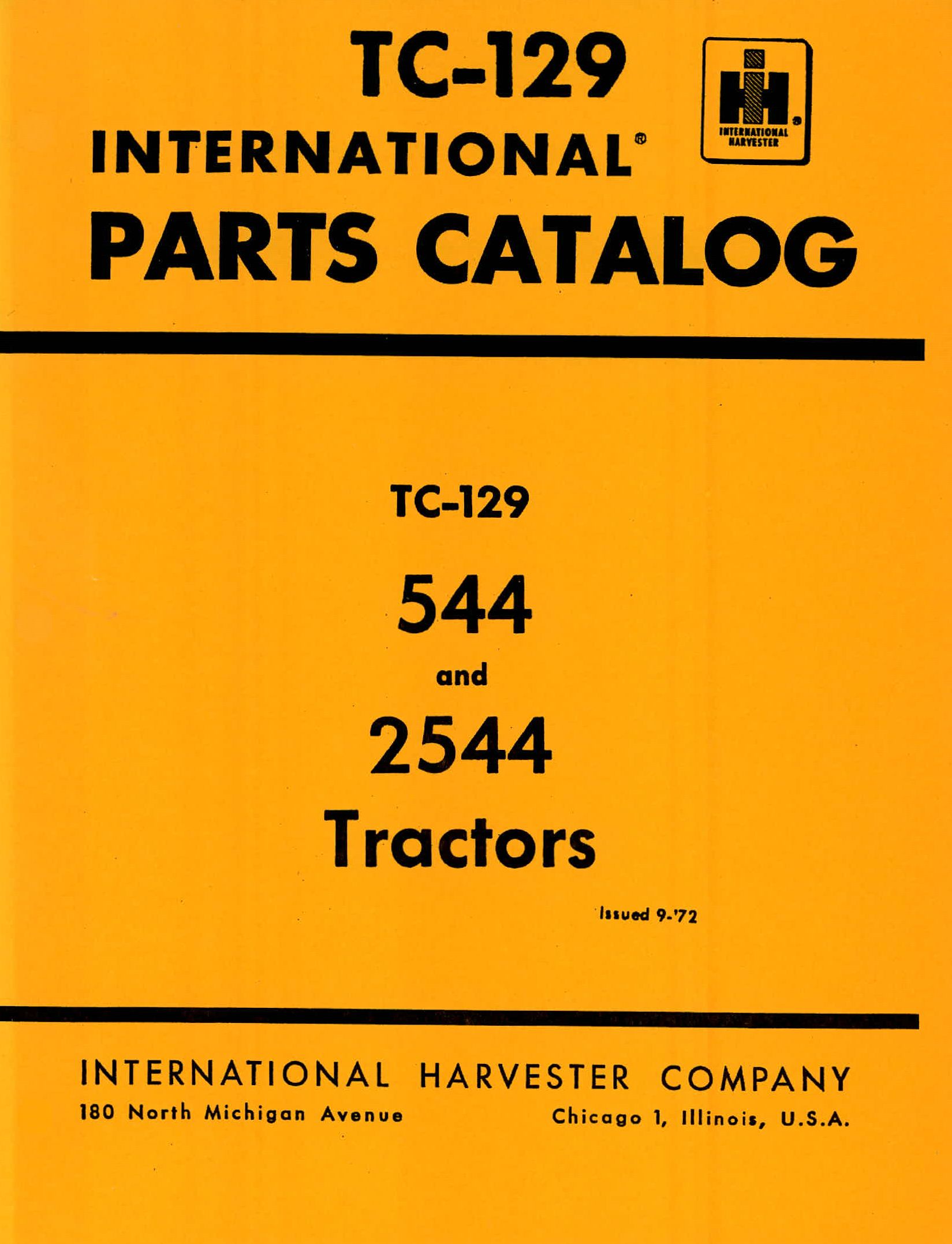 Binder Books Parts Catalog For International 544 And 2544 Tractor