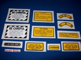 Small Decals Used with Farmall Cub Tractor with Metal Emblems (Chassis Only)