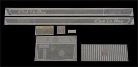 Cub 154 Lo-Boy Restoration Decal Set (Blue, Black, Chrome) - Vinyl